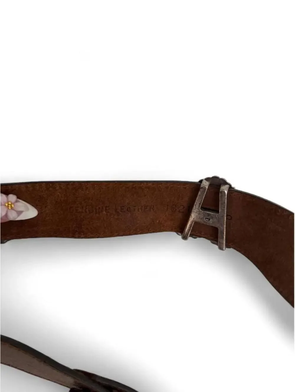 Vintage Genuine Leather Heart Concho Belt